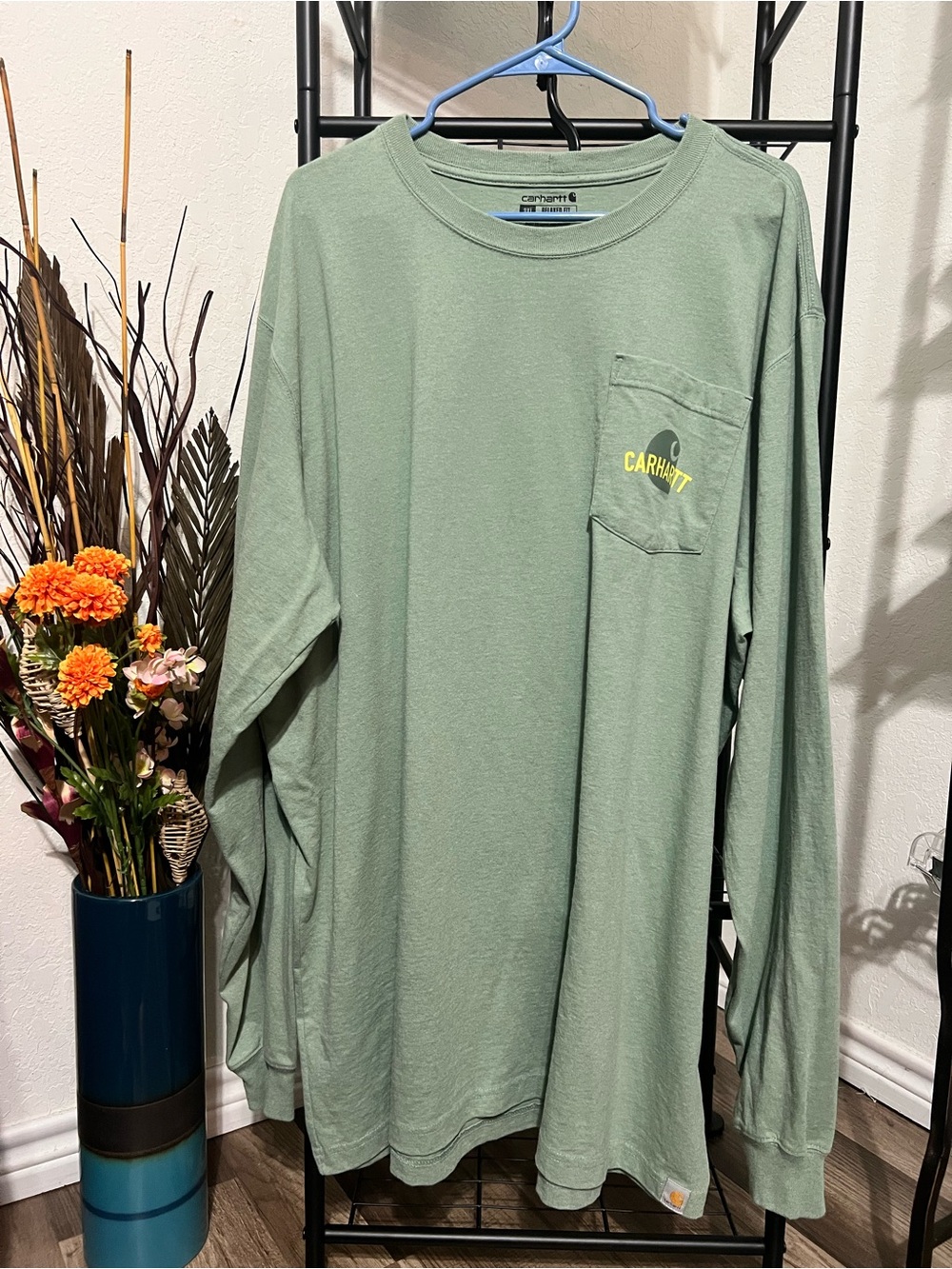 Carhartt Long Sleeve Pocket Tee in Sage